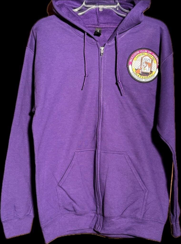Zip Up Hoodie Woven Patch - 2025 Bulldog Club of America